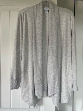 Athleta Heather Gray Open-Front Cardigan